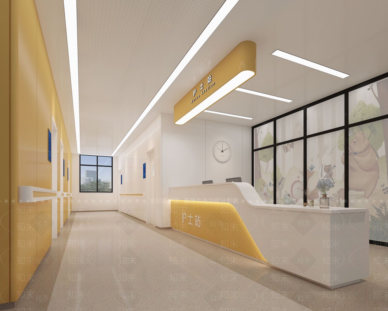 现代医院护士站3D模型下载【ID:1129088707】