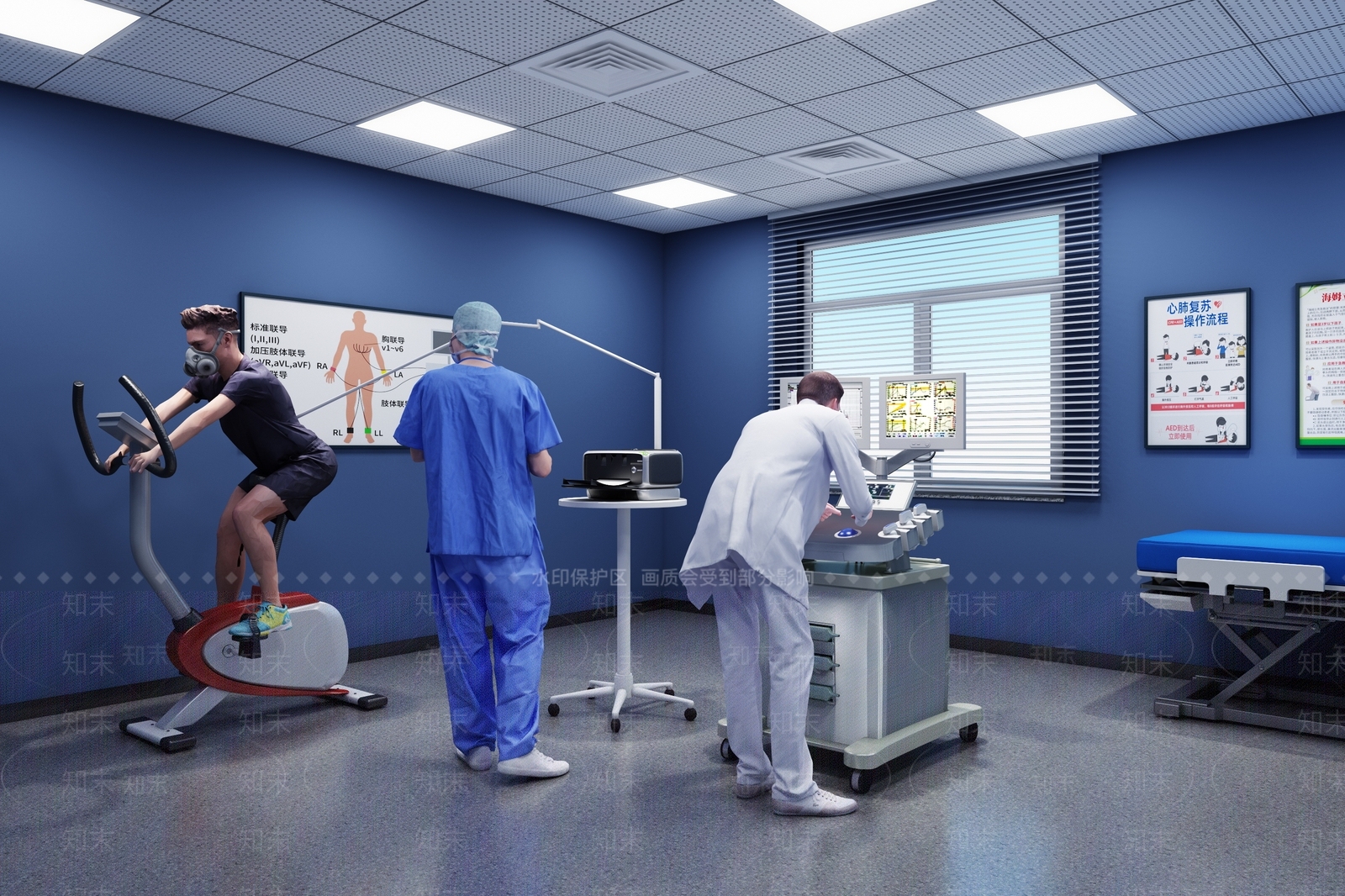 现代医疗心肺测试室3D模型下载【ID:1129100770】