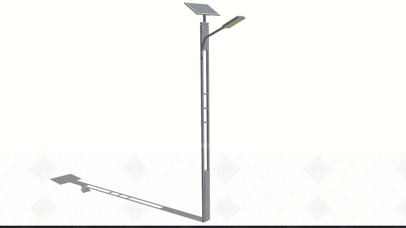 现代太阳能路灯SU模型下载【ID:1129101713】