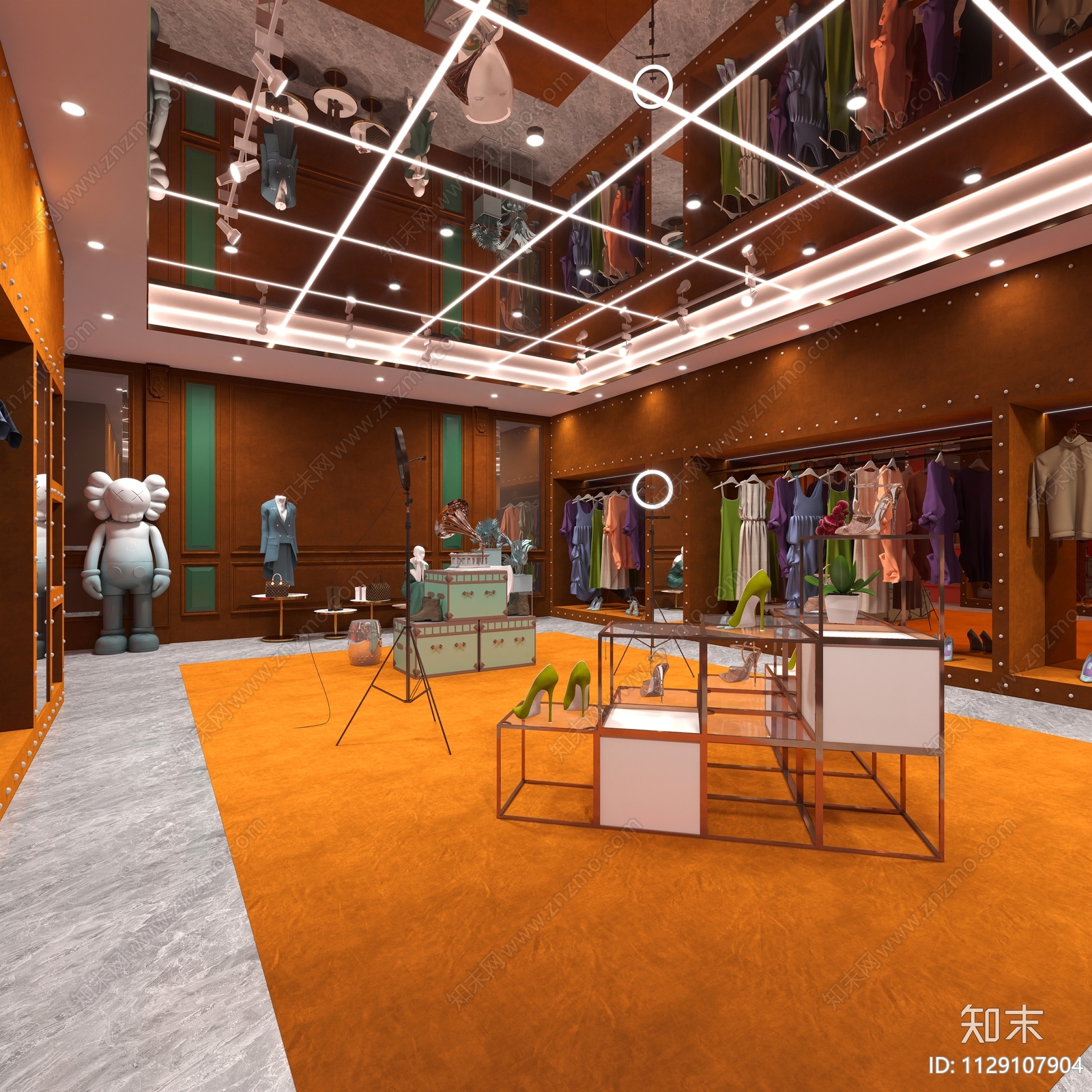 现代服装直播间3D模型下载【ID:1129107904】