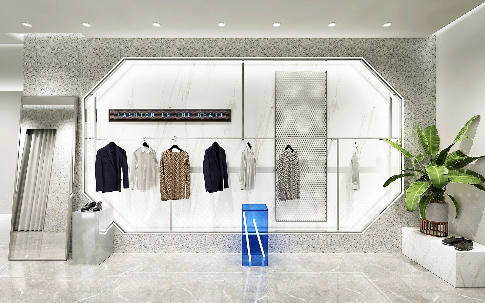 现代潮牌服装店SU模型下载【ID:1129107980】