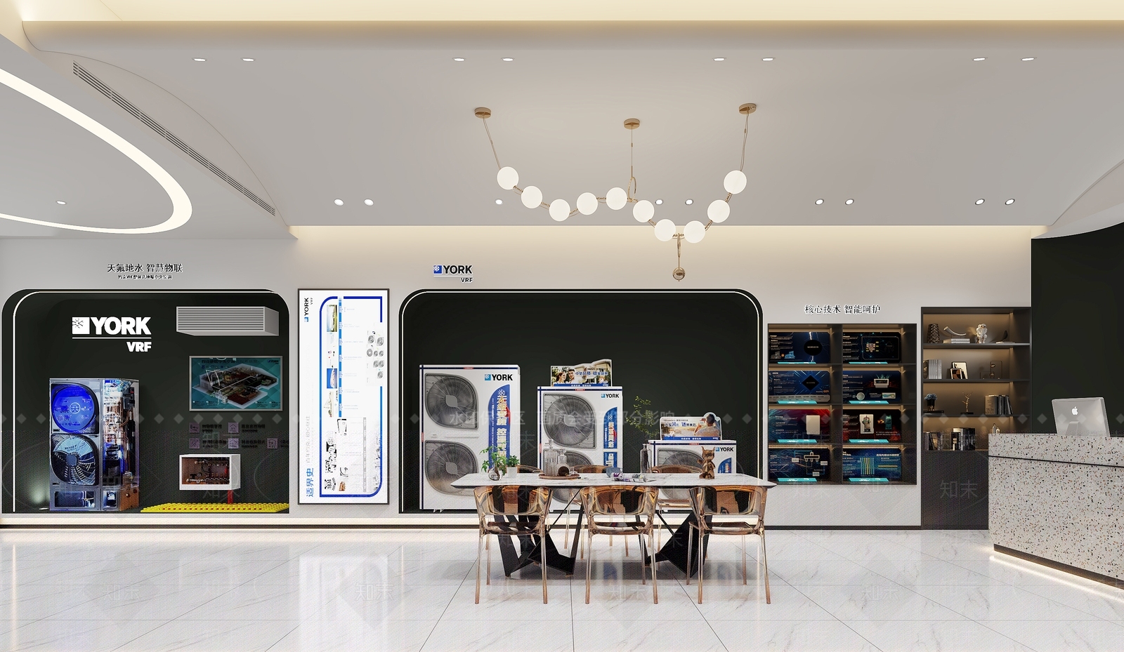 现代约克空调专卖店3D模型下载【ID:1129111354】