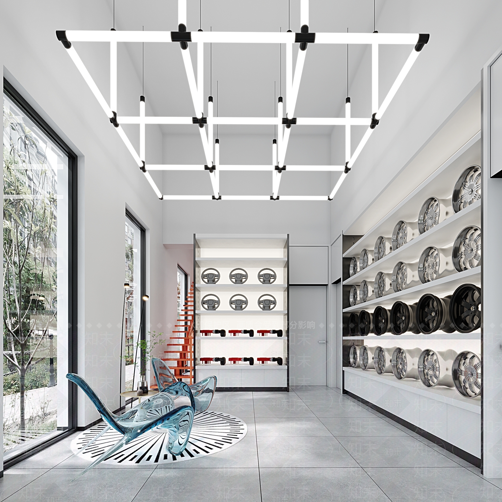 现代汽修店3D模型下载【ID:1129116224】