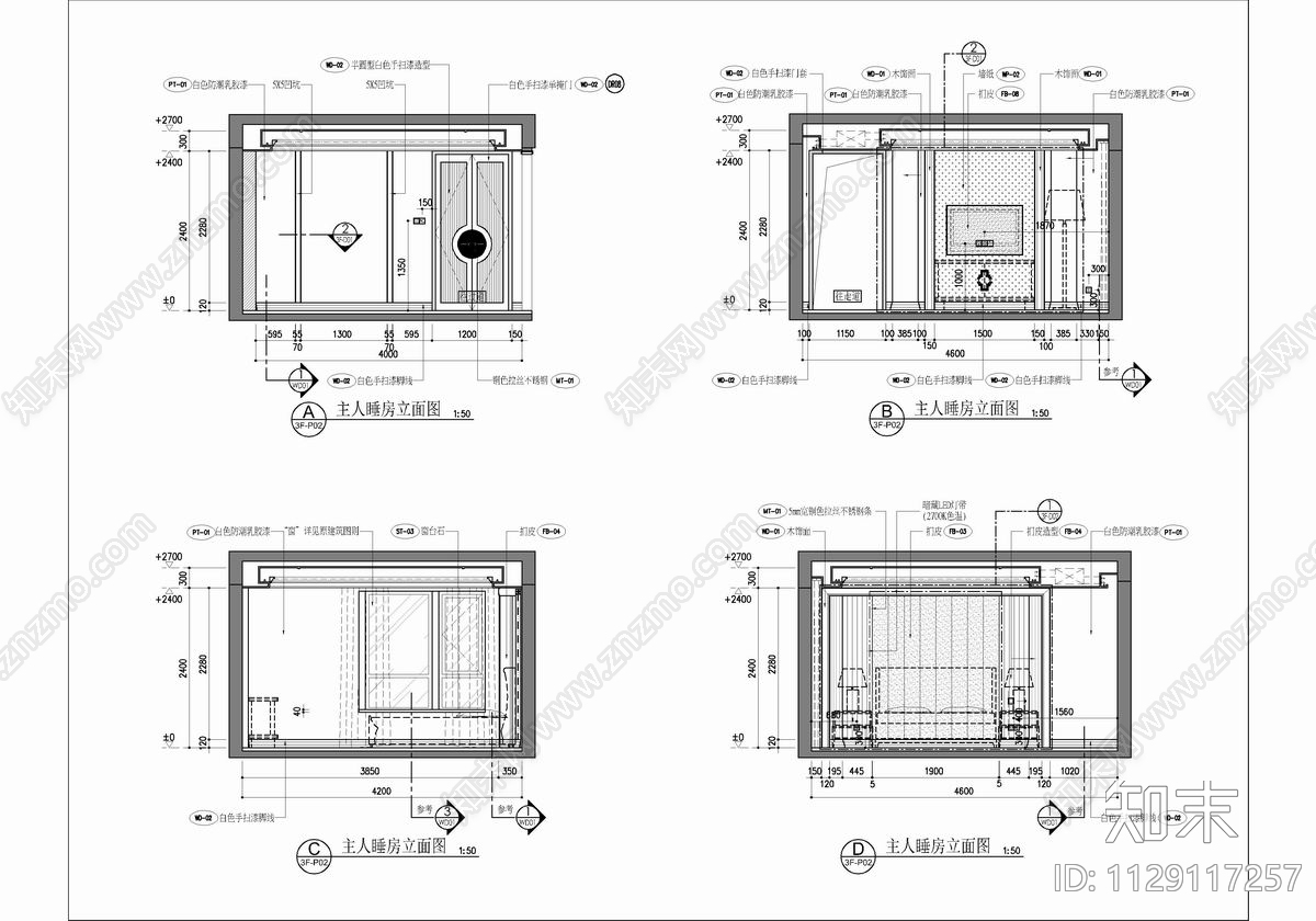 三层上叠别墅cad施工图下载【ID:1129117257】