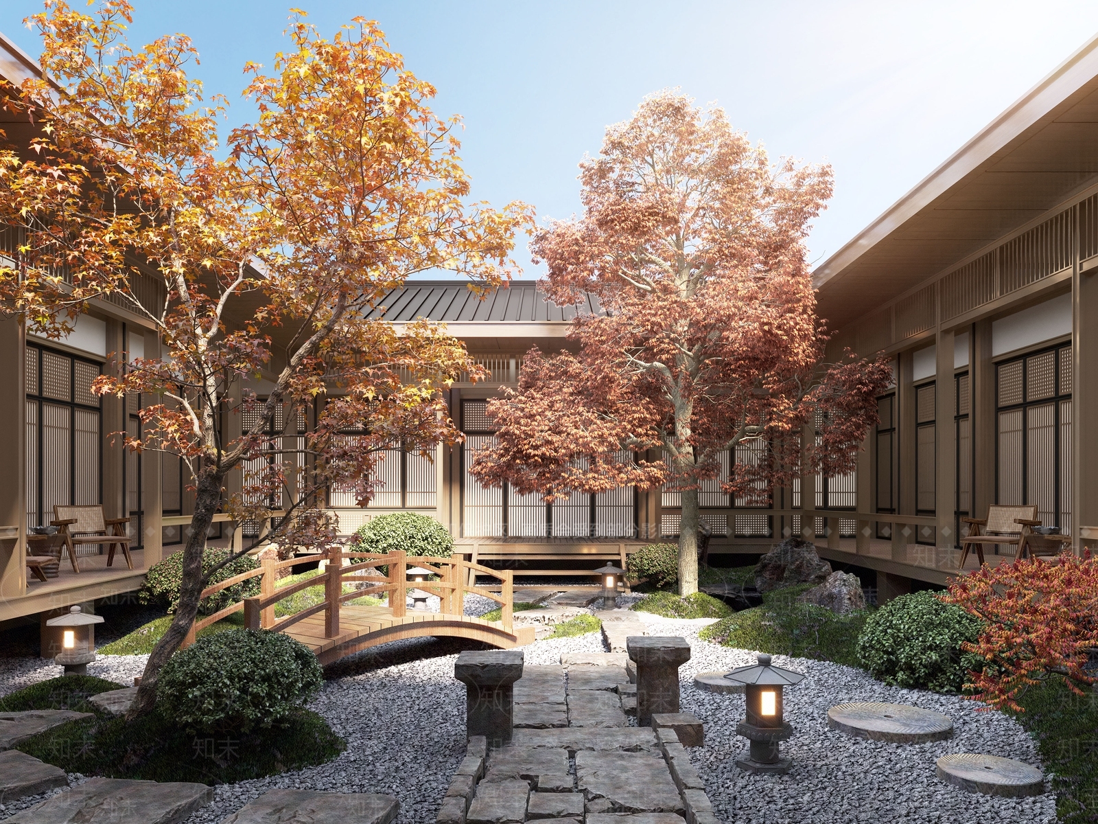 新中式庭院景观3D模型下载【ID:1129123735】_知末3d模型网