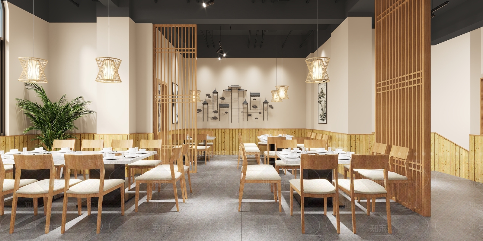 新中式火锅店3D模型下载【ID:1129125895】