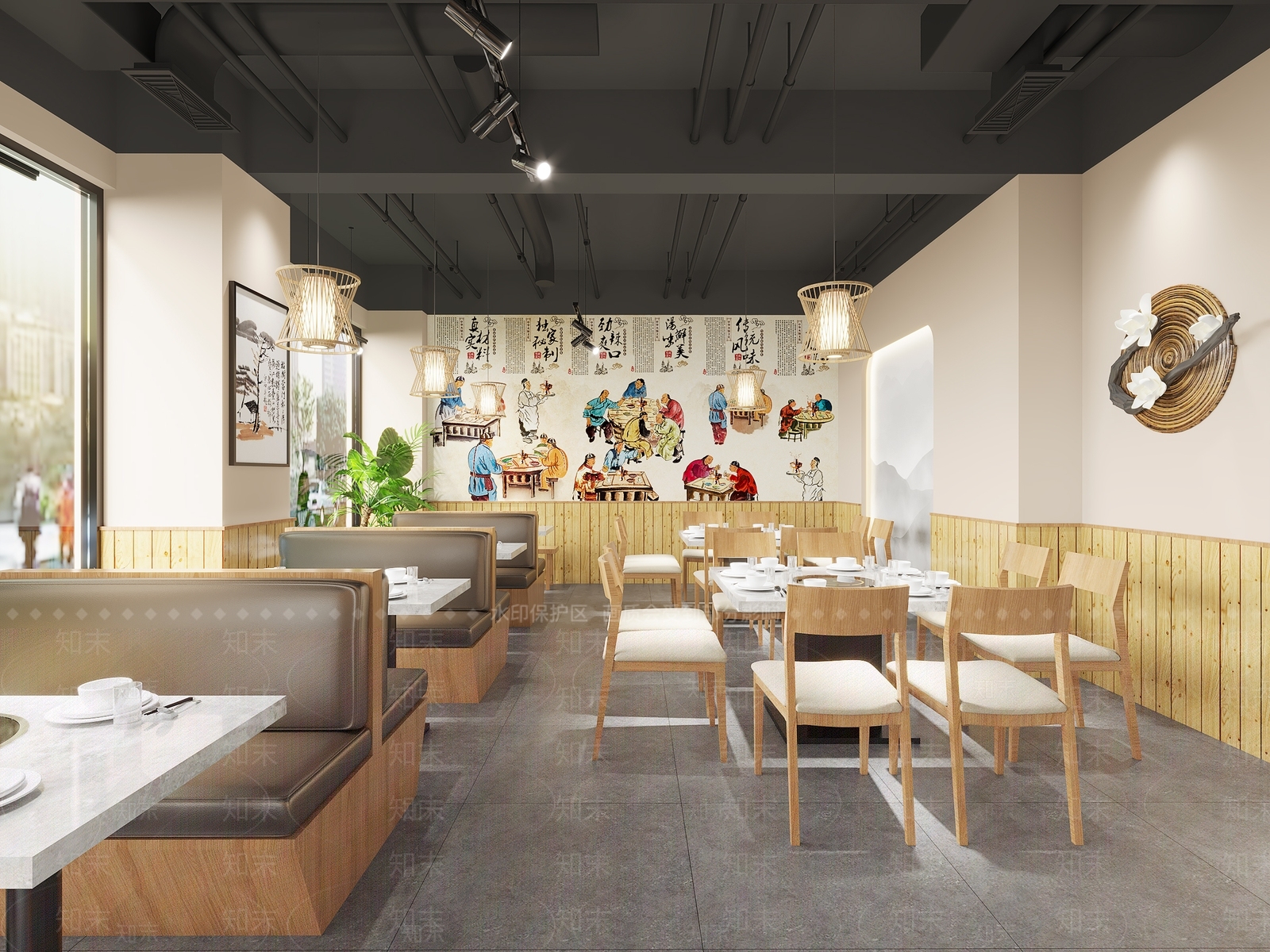 新中式火锅店3D模型下载【ID:1129125895】