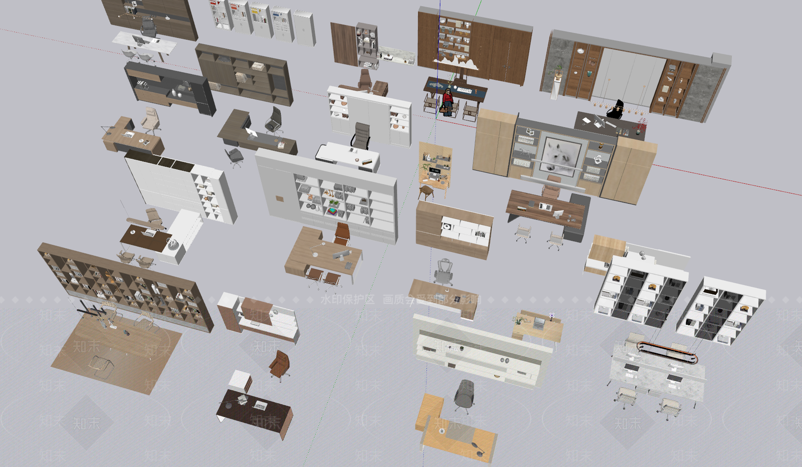 办公家具SU模型下载【ID:1129128137】