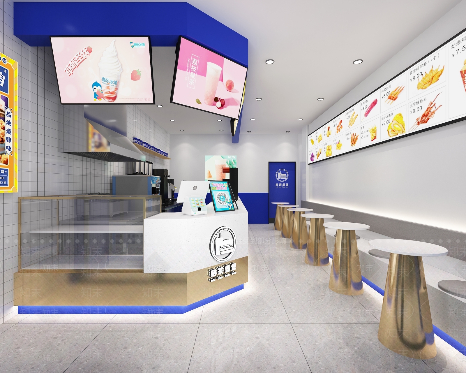 现代奶茶店3D模型下载【ID:1129132745】