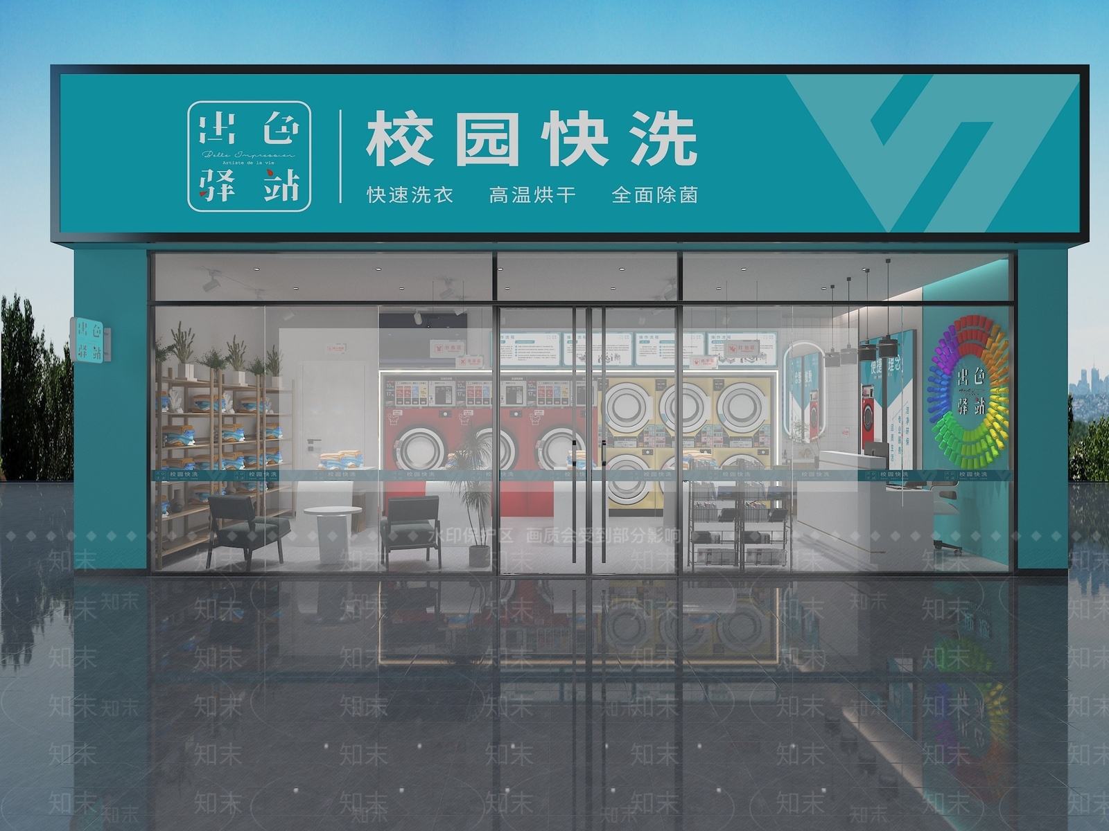 现代商业空间3D模型渲染效果图