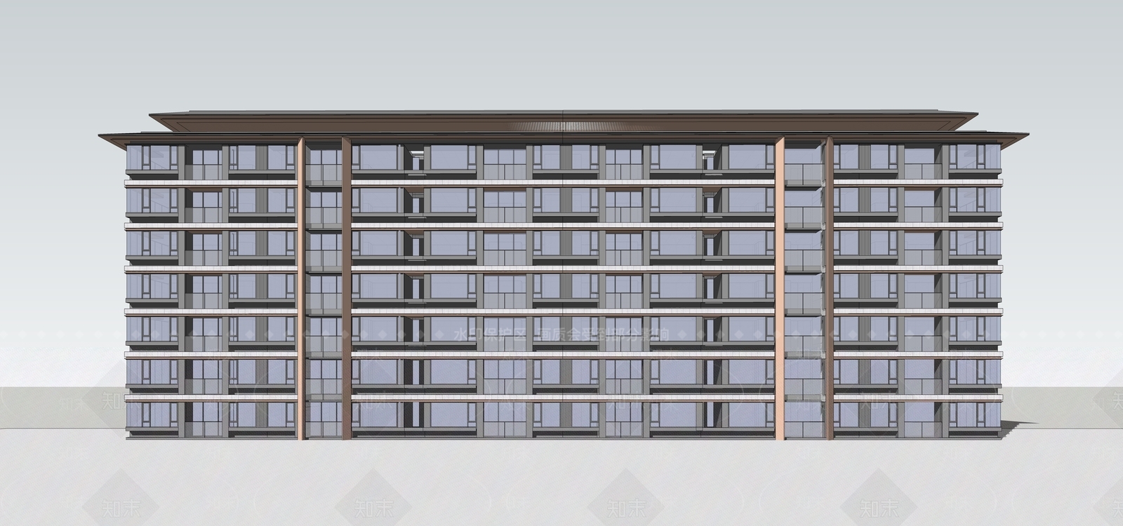 新中式多层住宅SU模型下载【ID:1129142810】