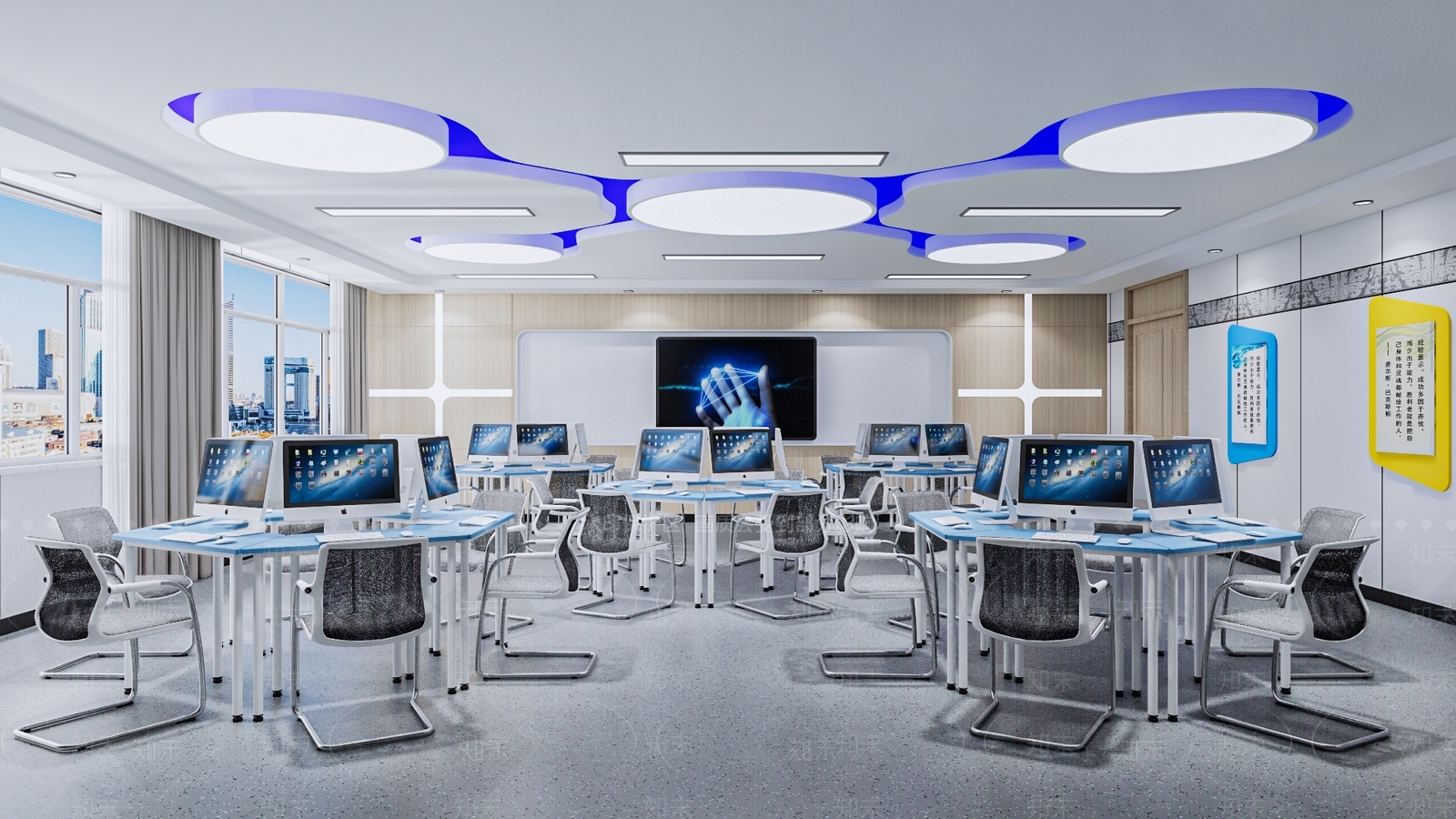 现代电脑教室SU模型下载【ID:1129143578】
