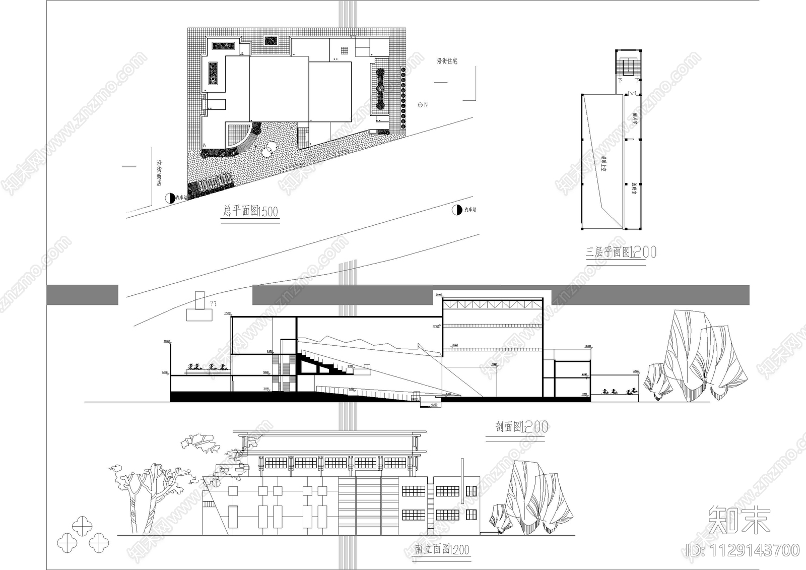 影剧院建筑施工图下载【ID:1129143700】