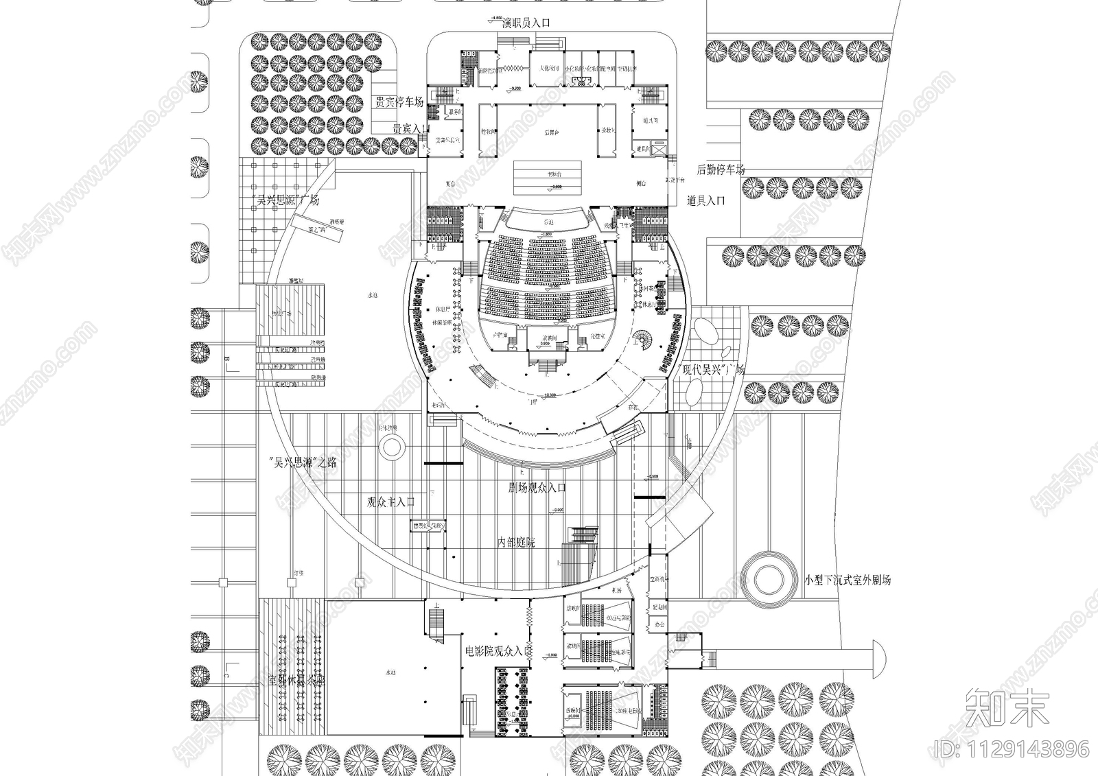 中小型影剧院建筑施工图下载【ID:1129143896】