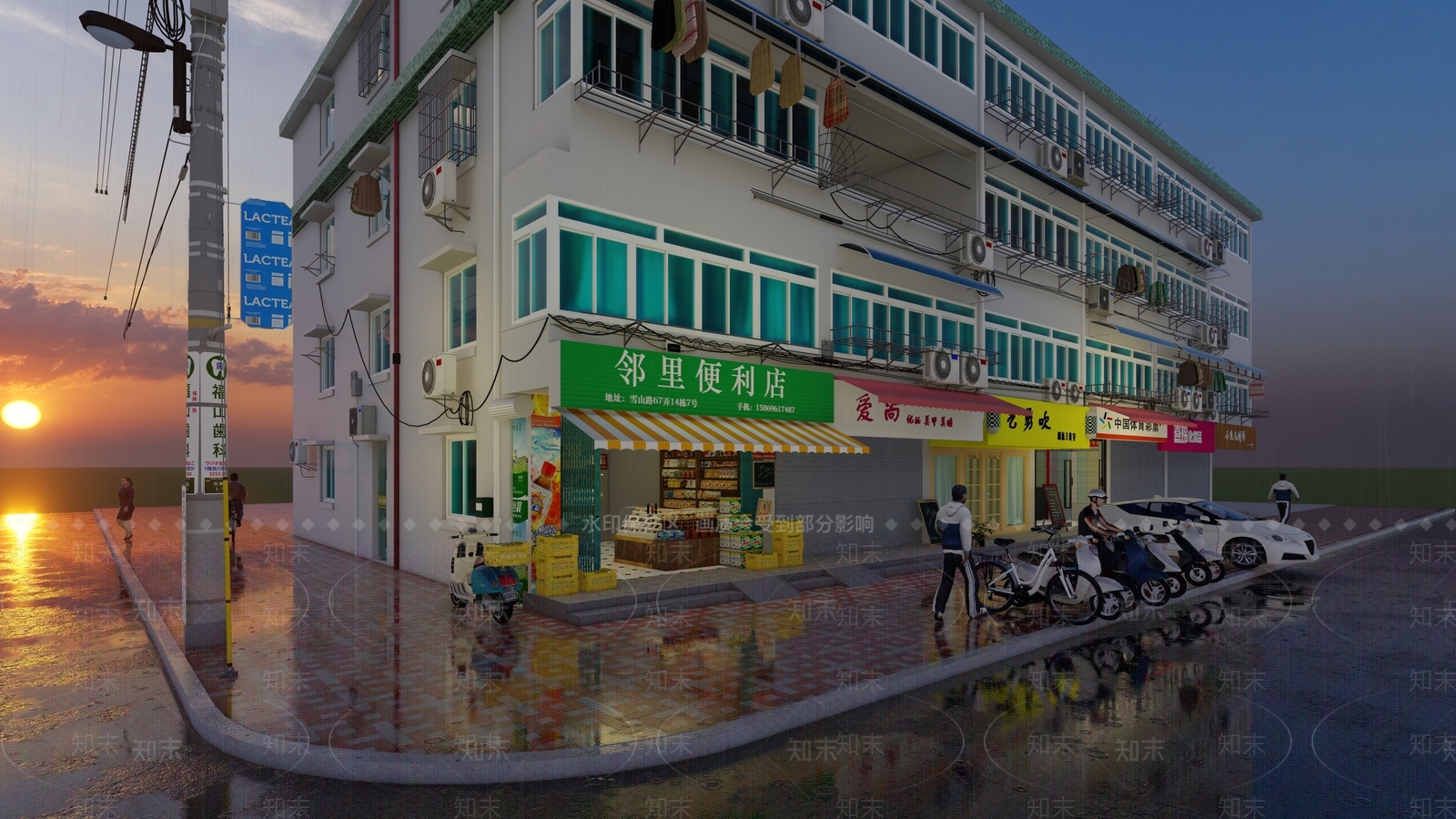 现代门头门面SU模型下载【ID:1129144809】