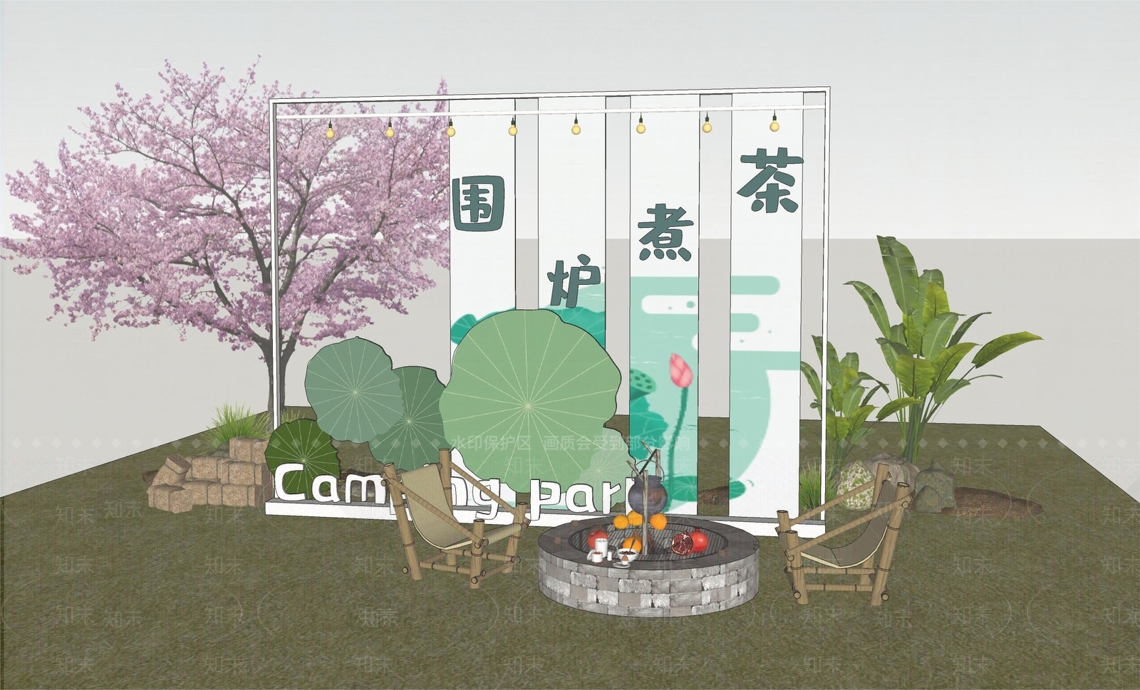 新中式外摆SU模型下载【ID:1129145931】