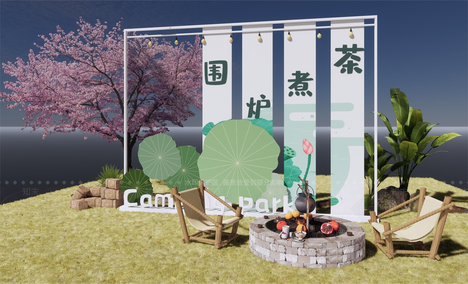 新中式外摆SU模型下载【ID:1129145931】