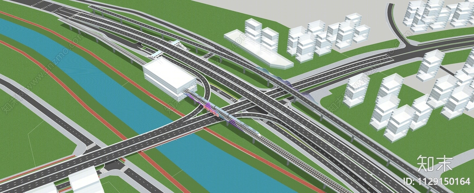 现代市政道路SU模型下载【ID:1129150164】