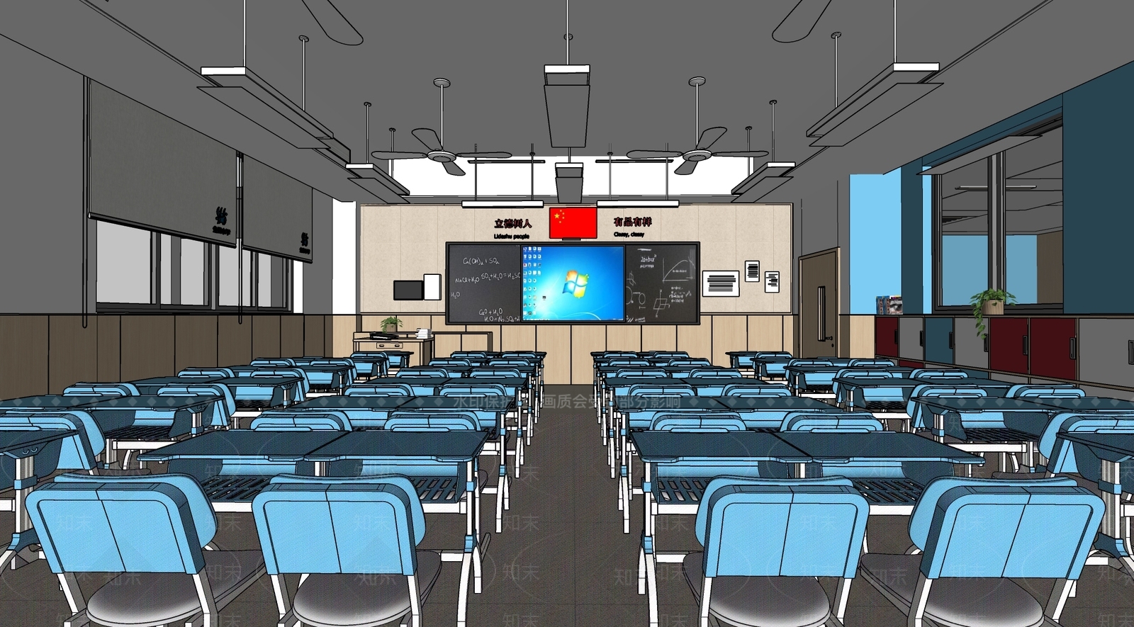 现代学校教室SU模型下载【ID:1129152805】