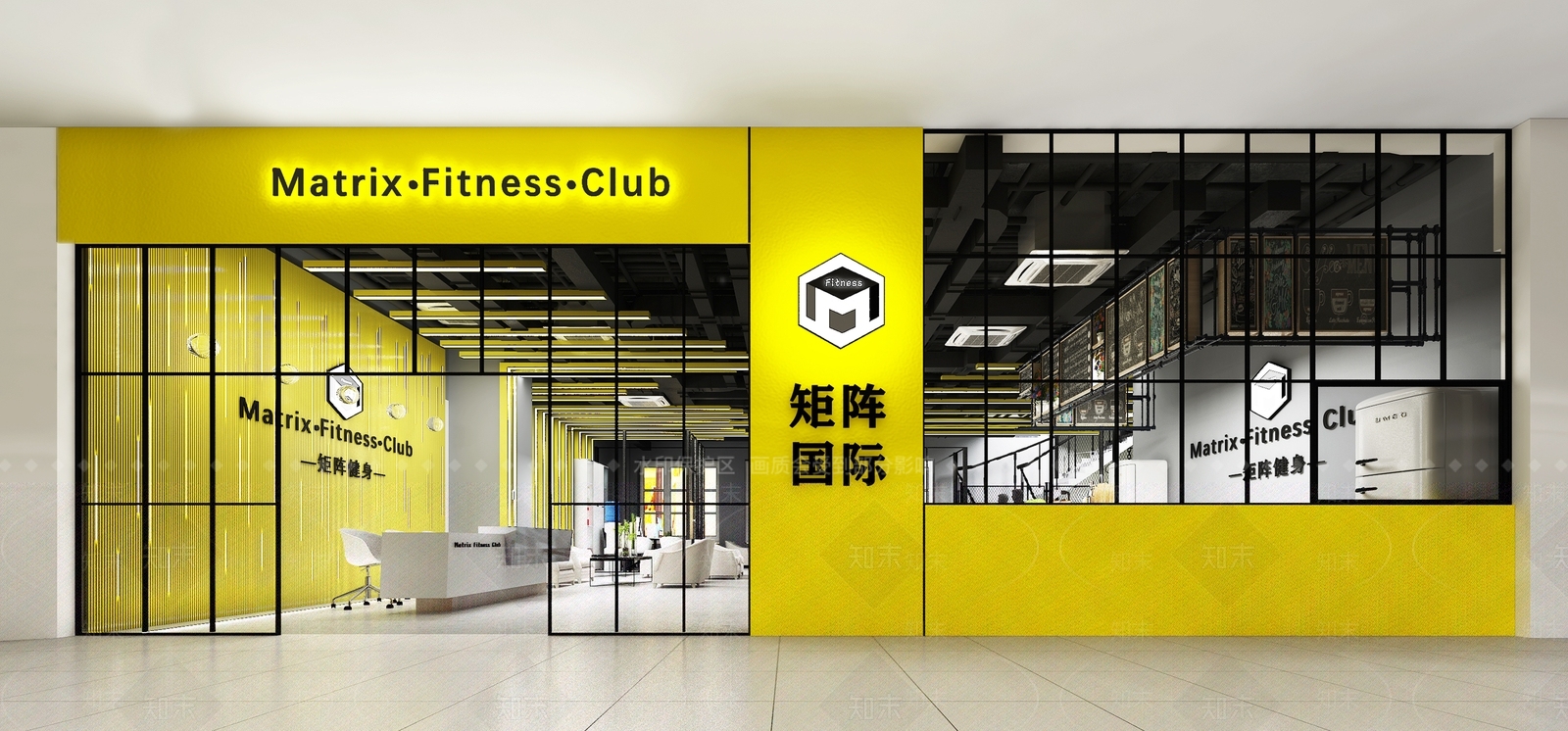 工业风健身房门头门面3D模型下载【ID:1129157180】