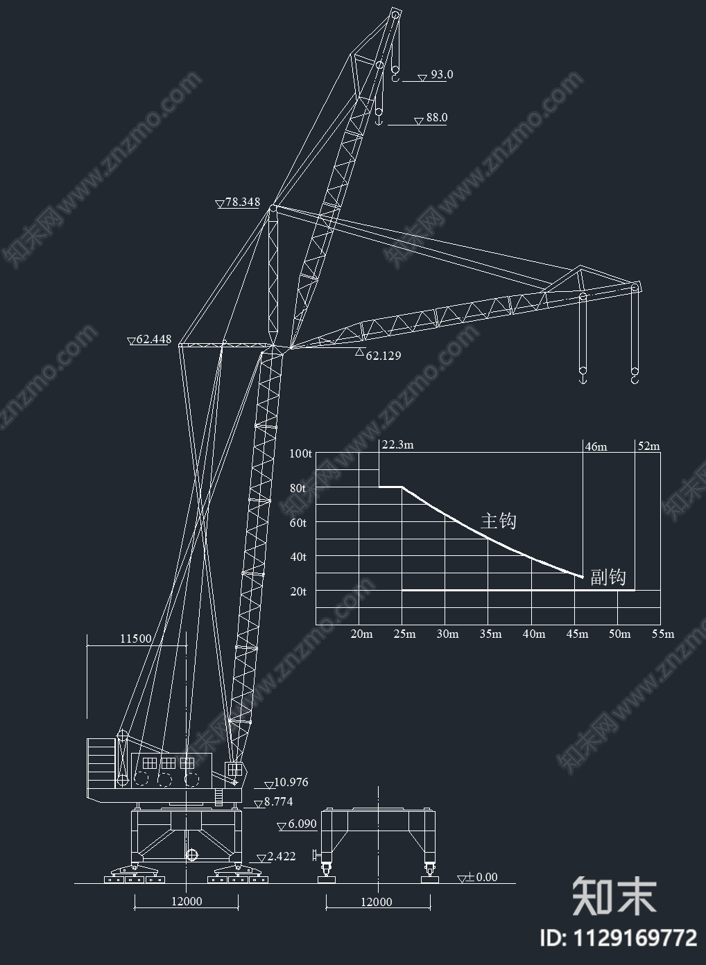 多款吨量级塔吊cad施工图下载【ID:1129169772】