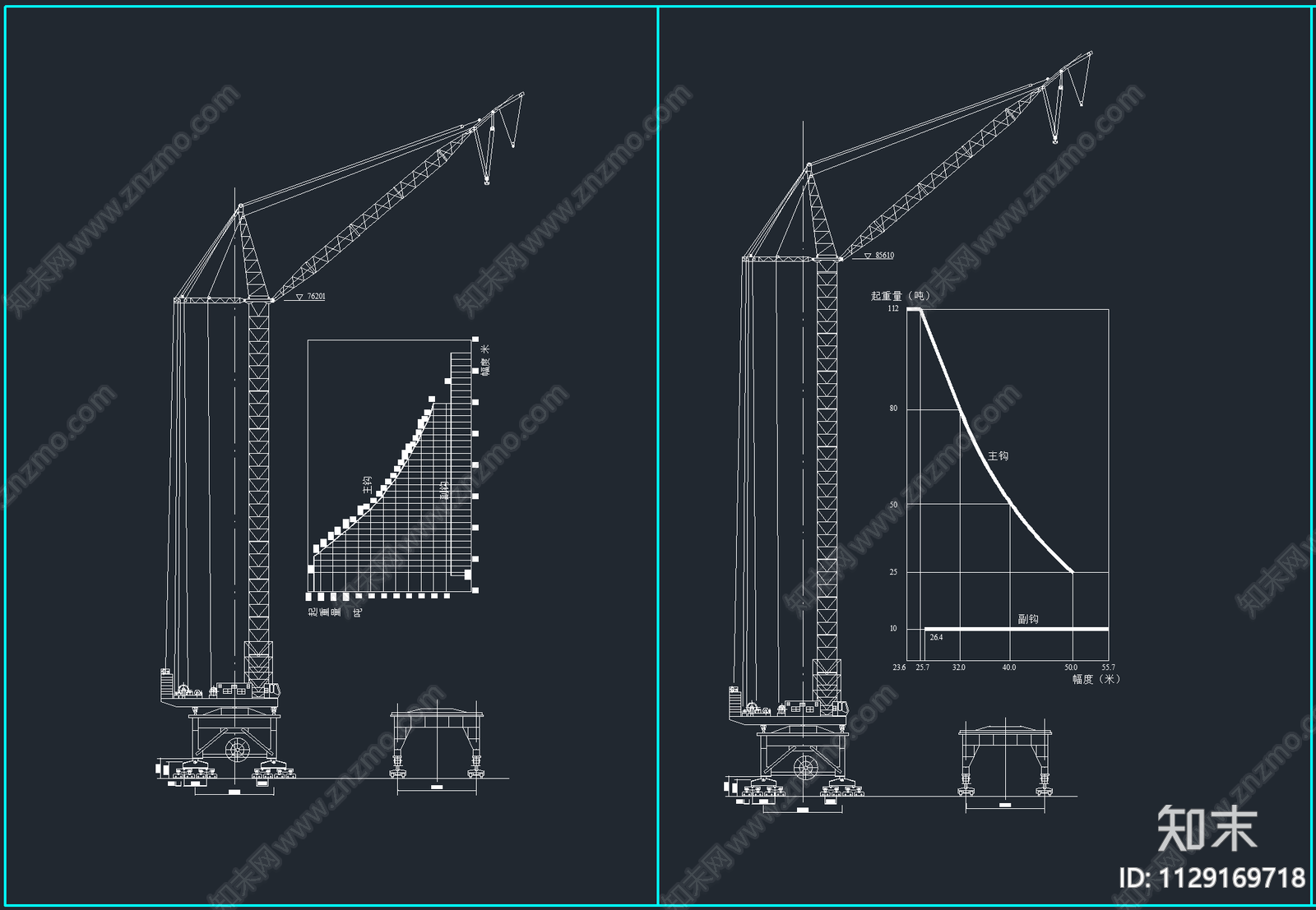 塔吊起重机cad施工图下载【ID:1129169718】