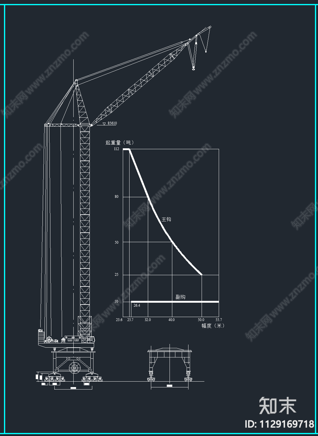 塔吊起重机cad施工图下载【ID:1129169718】