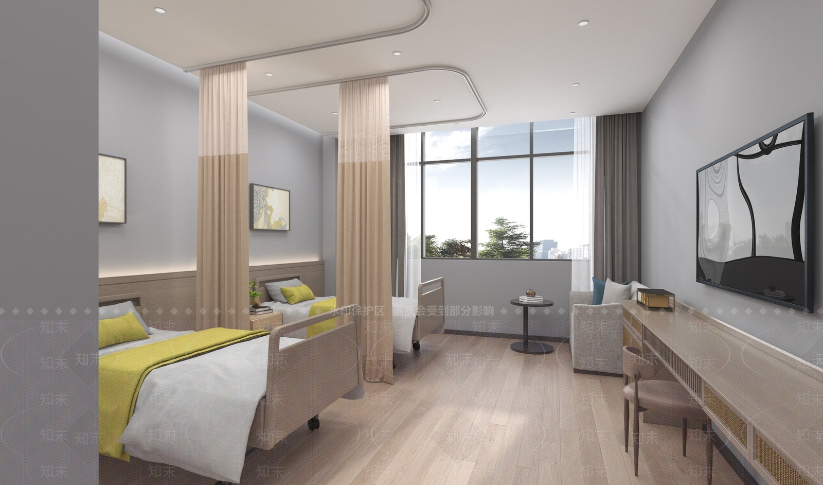 中式养老院房间3D模型下载【ID:1129172749】