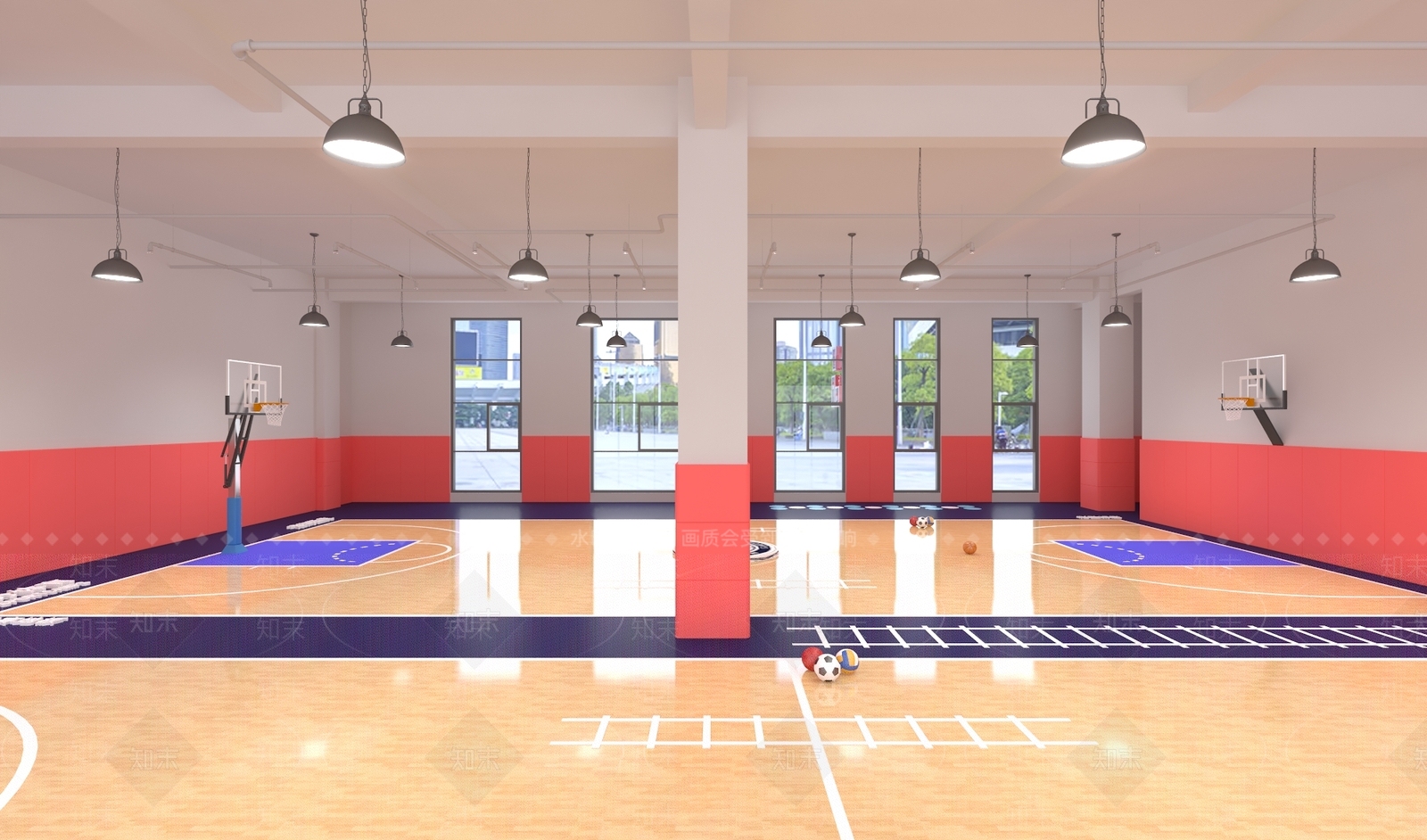 现代儿童篮球场3D模型下载【ID:1129172805】