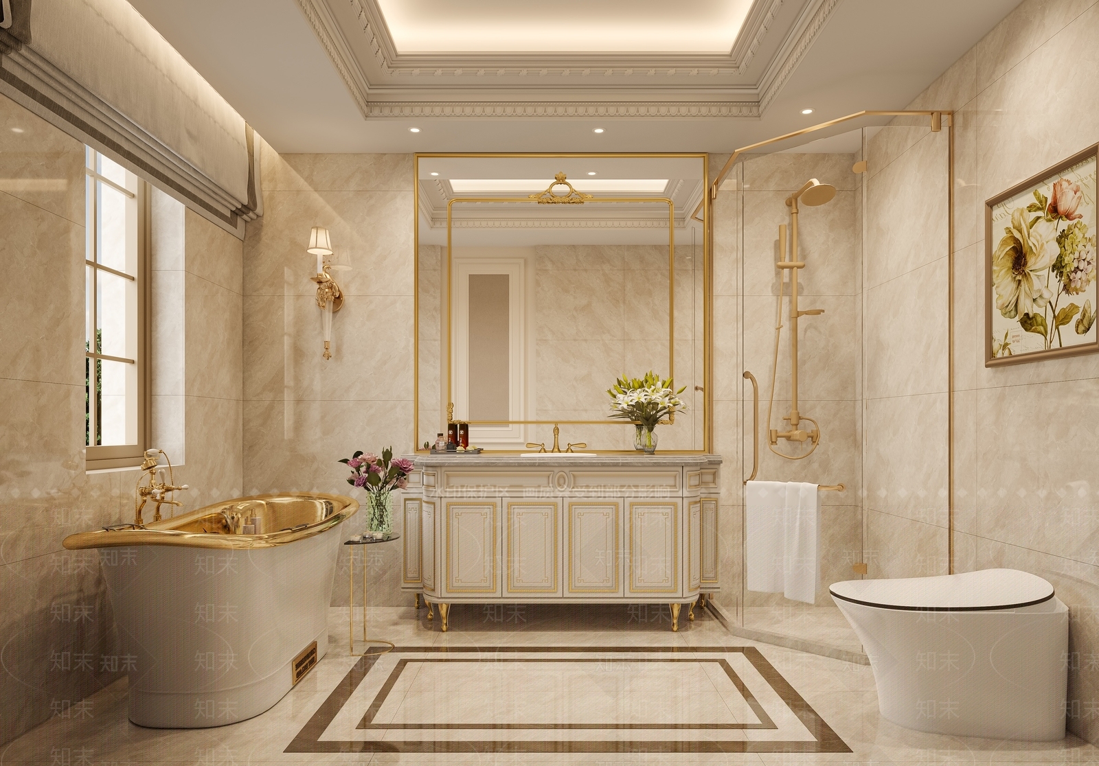 法式古典卫生间3D模型下载【ID:1129173380】