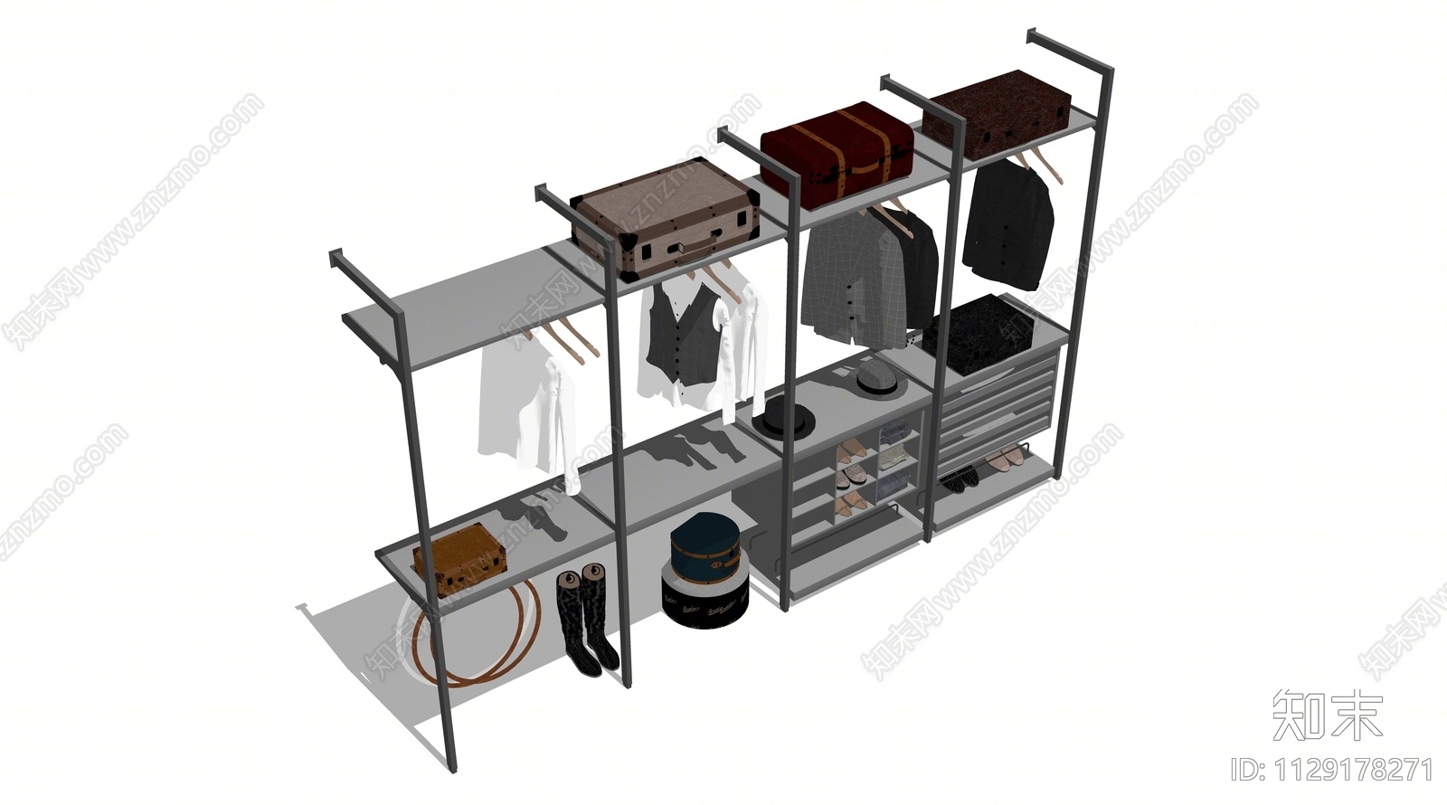 现代开放式衣架SU模型下载【ID:1129178271】