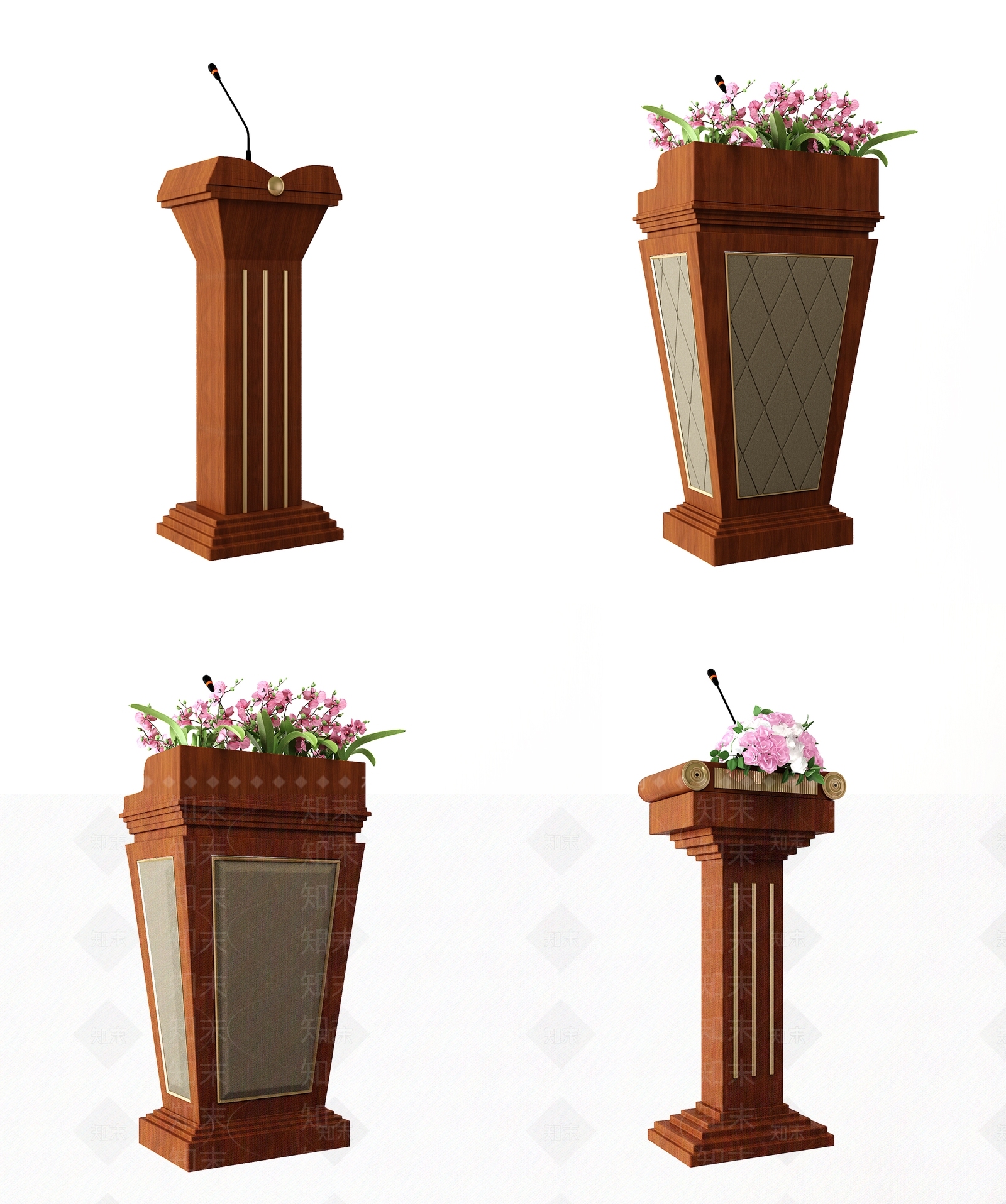 简欧演讲台SU模型下载【ID:1129189845】