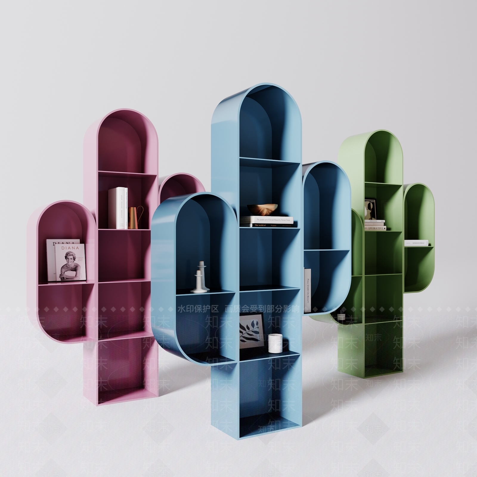 现代儿童仙人掌书柜SU模型下载【ID:1129192983】