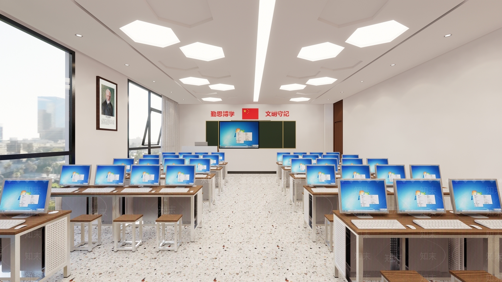 现代学校教室SU模型下载【ID:1129205547】
