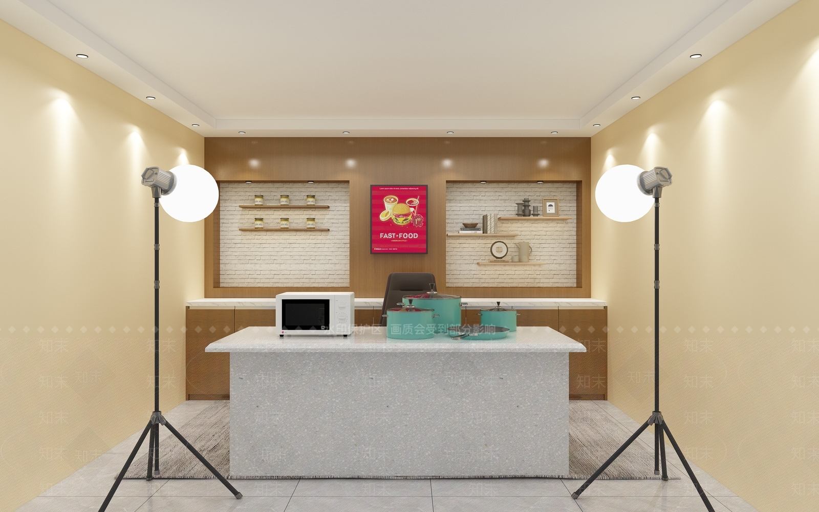 现代食品直播间3D模型下载【ID:1129206481】