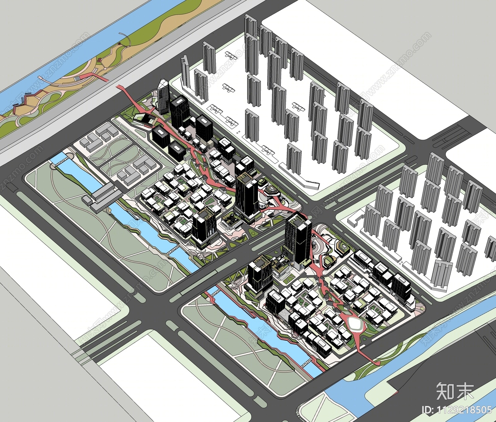 现代产业园SU模型下载【ID:1129218505】