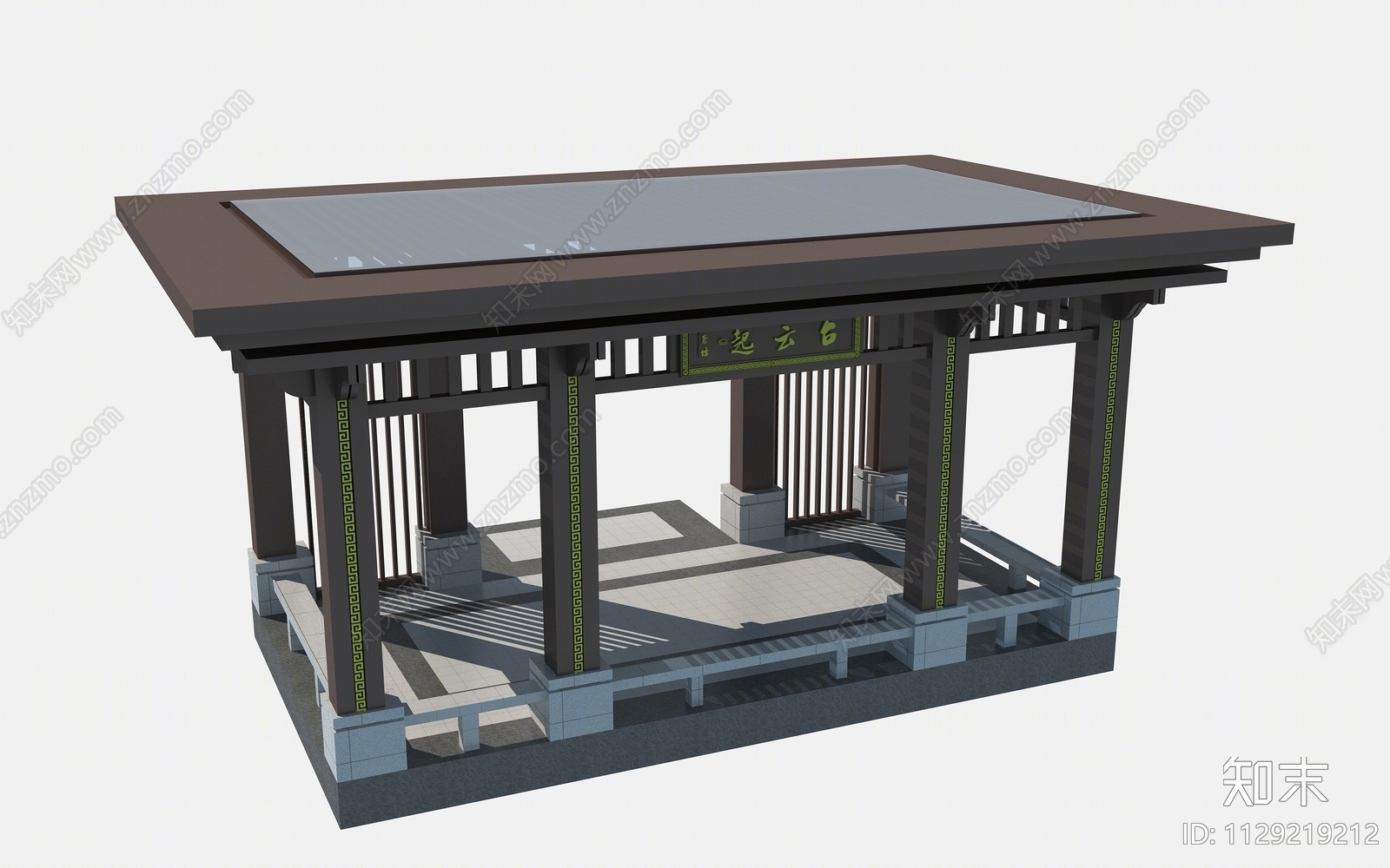 新中式四角景观亭3D模型下载【ID:1129219212】