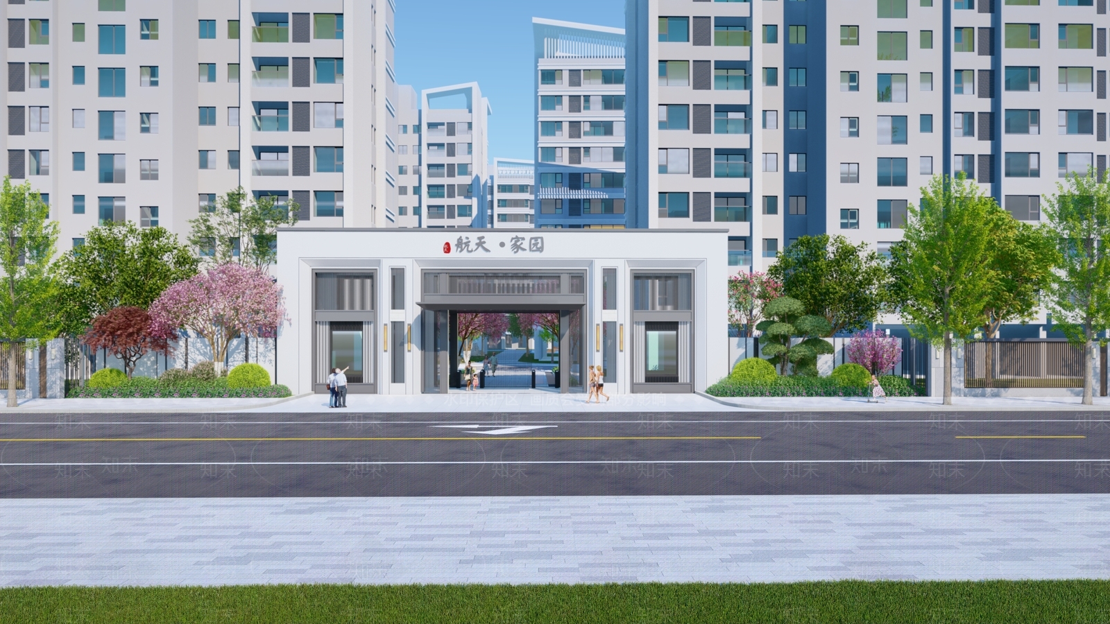 新中式入口大门SU模型下载【ID:1129230392】