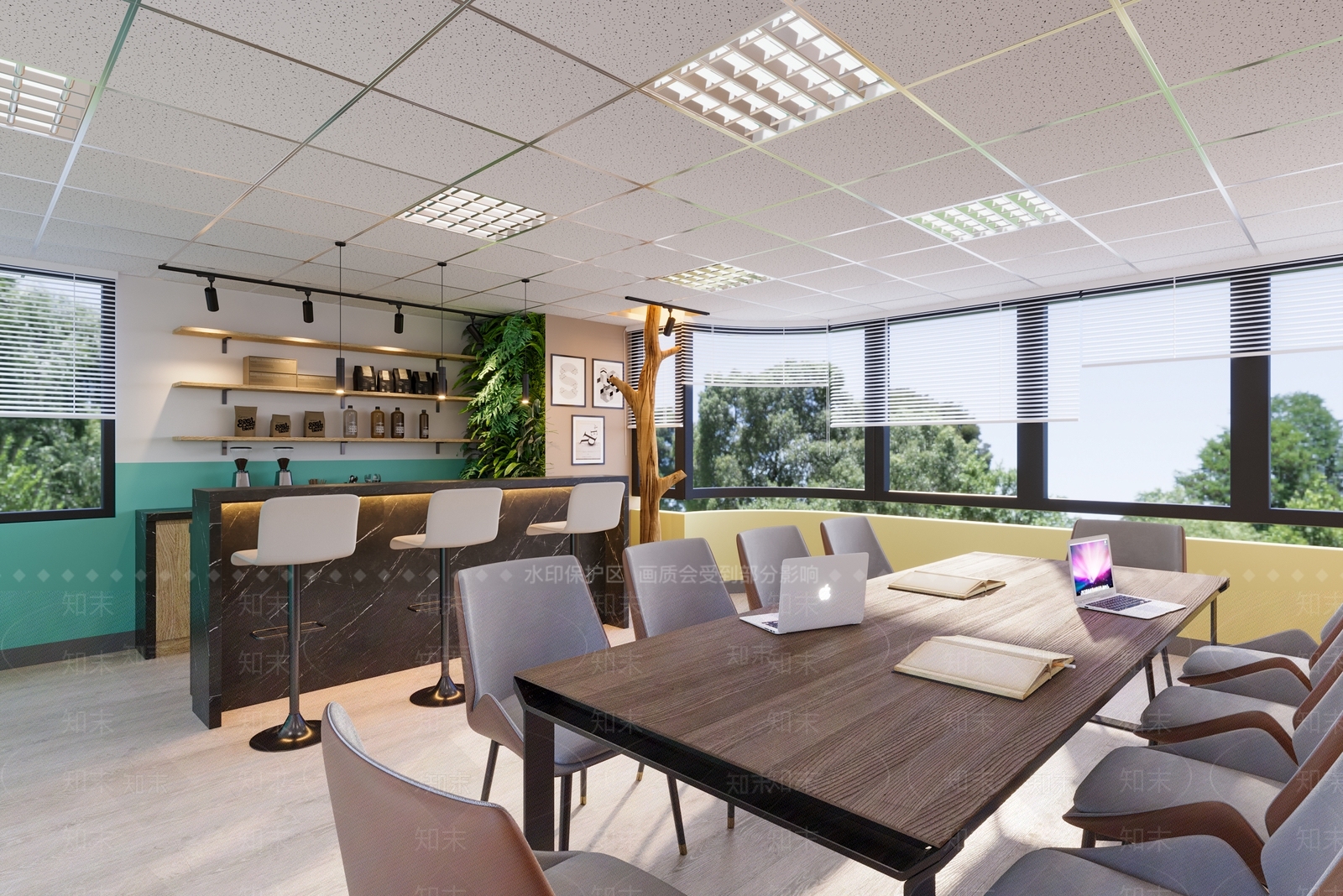 现代办公室茶水间3D模型下载【ID:1129235746】
