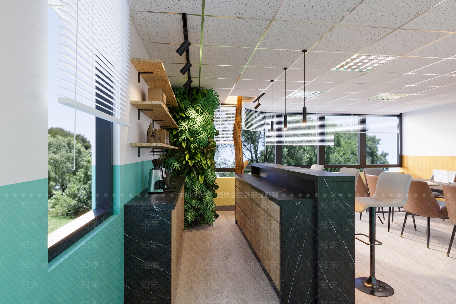 现代办公室茶水间3D模型下载【ID:1129235746】