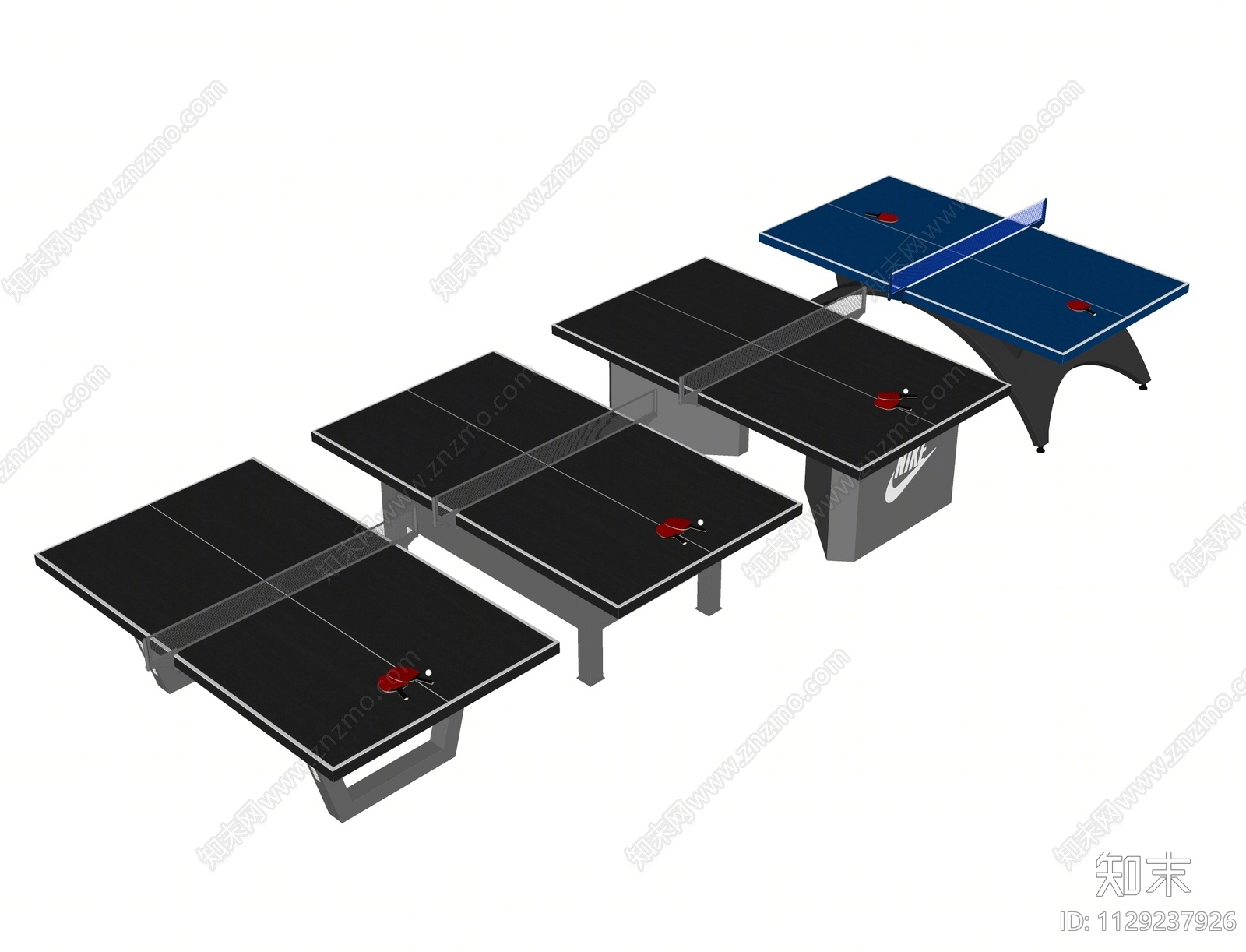 乒乓球桌SU模型下载【ID:1129237926】