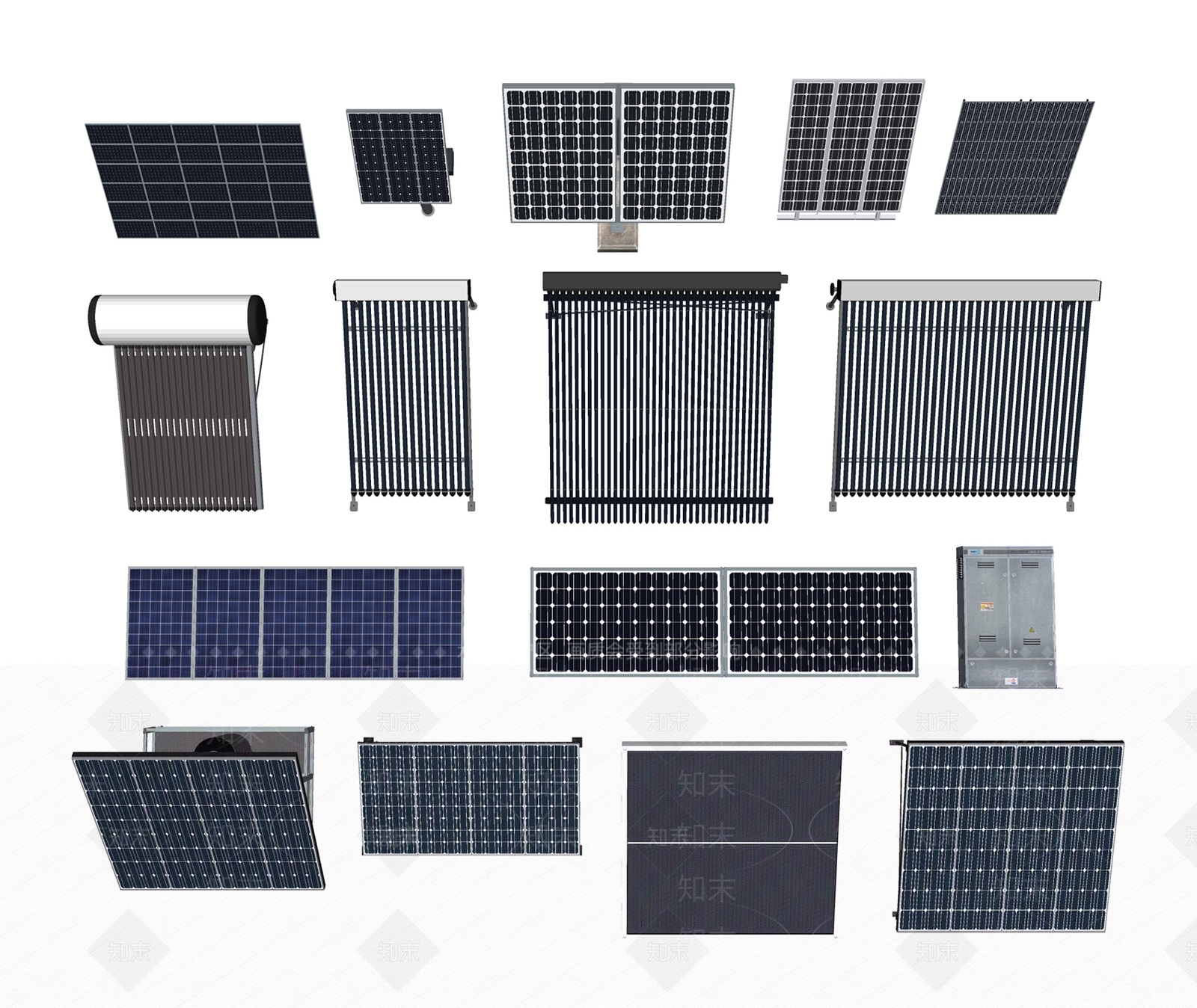 太阳能板SU模型下载【ID:1129238317】