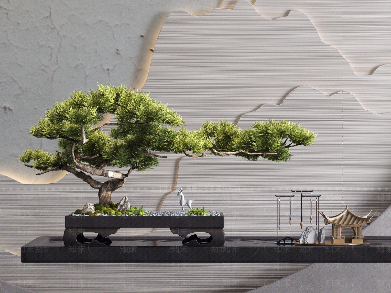 松树盆栽3D模型下载【ID:1129246777】