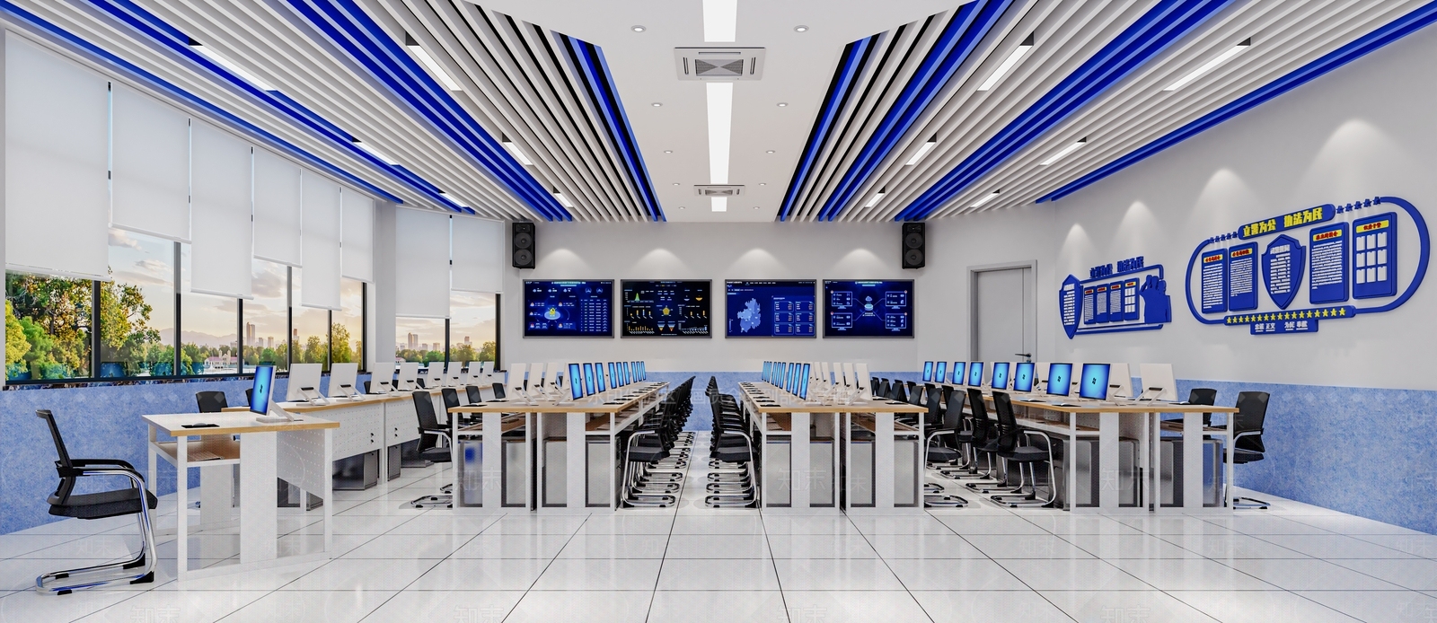 现代学校电脑教室SU模型下载【ID:1129247818】