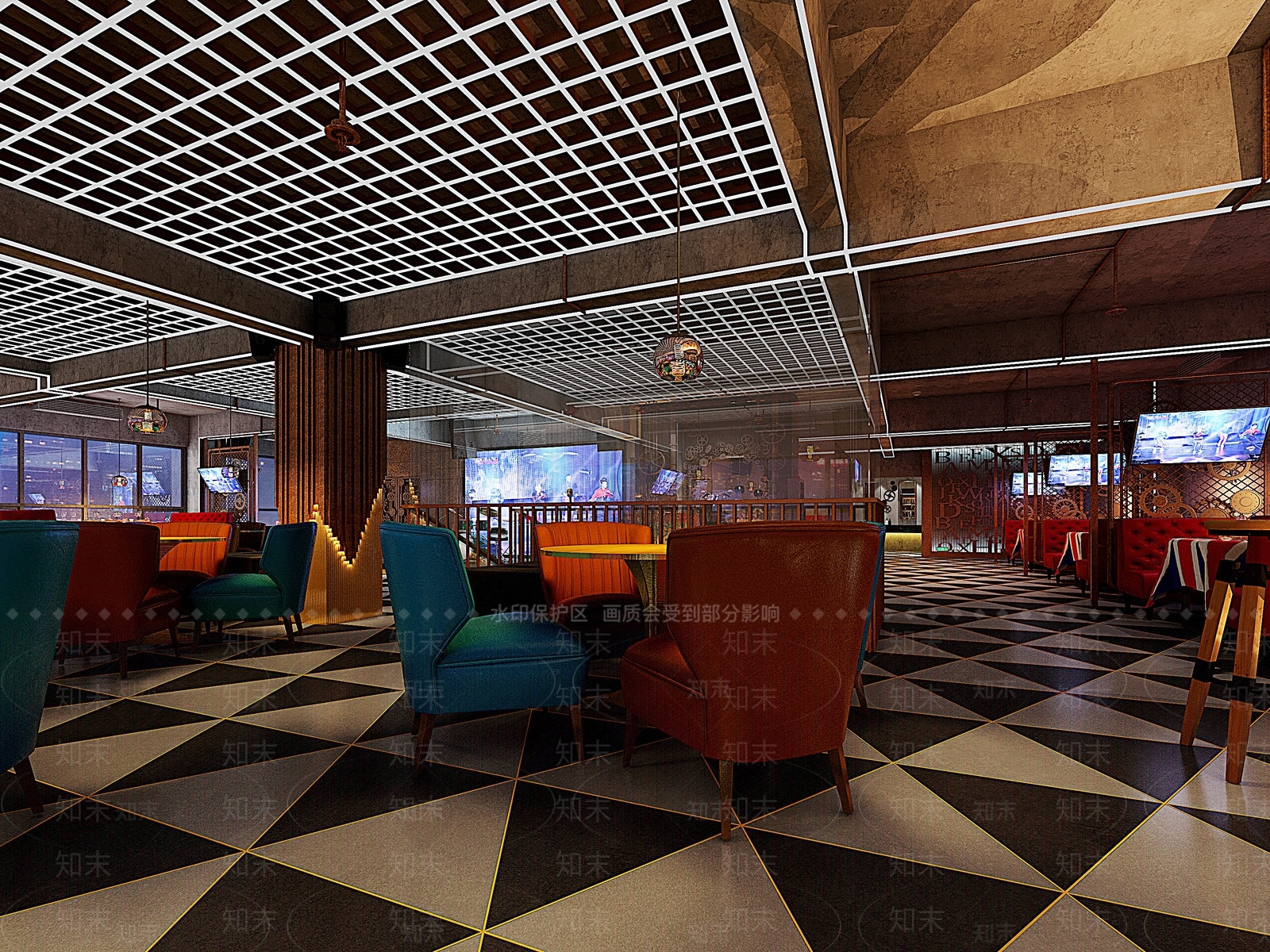工业风酒吧3D模型下载【ID:1129248905】