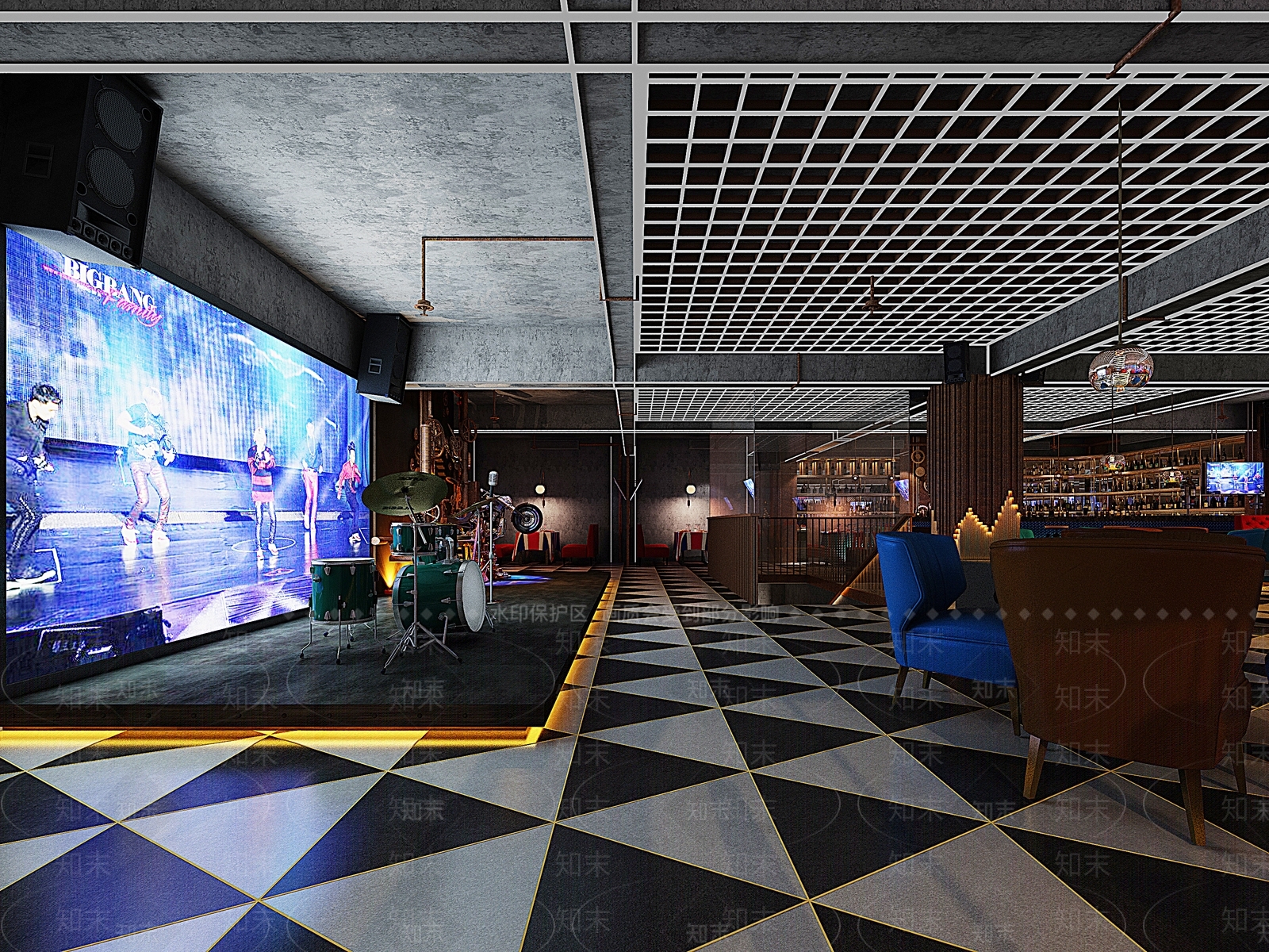 工业风酒吧3D模型下载【ID:1129248998】