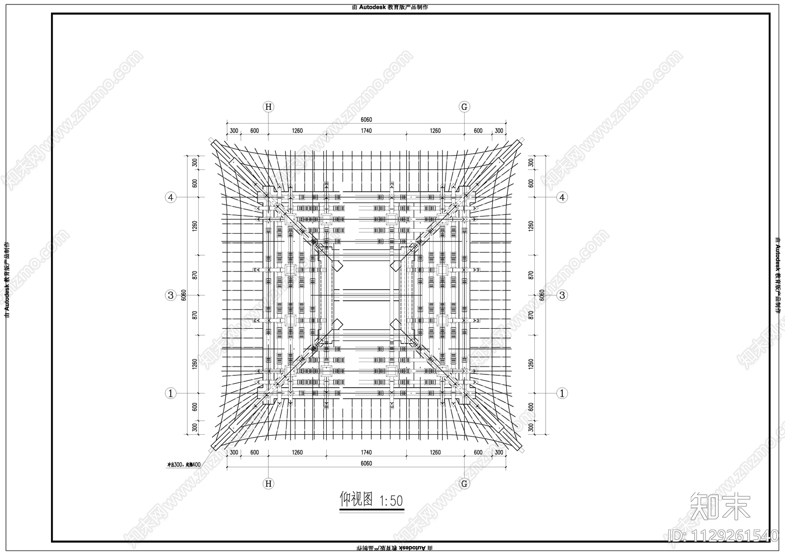 中式古代建筑cad施工图下载【ID:1129261540】