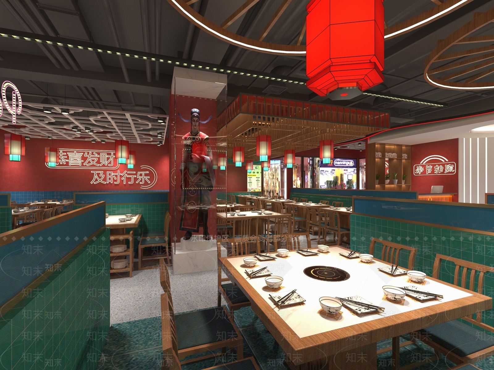 新中式火锅店3D模型下载【ID:1129265835】
