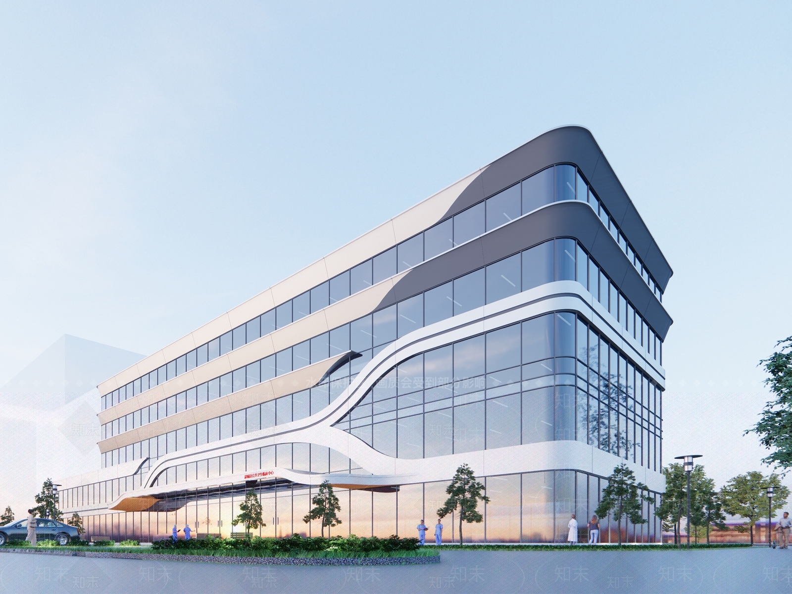 现代医疗卫生院建筑SU模型下载【ID:1129266195】