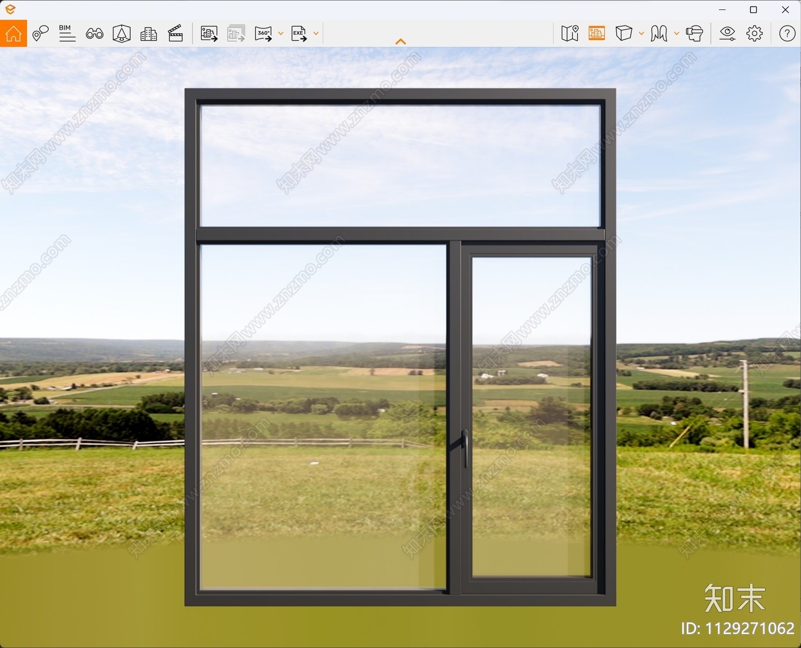 现代铝合金窗户SU模型下载【ID:1129271062】